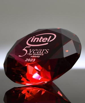 Red Crystal Diamond Paperweight