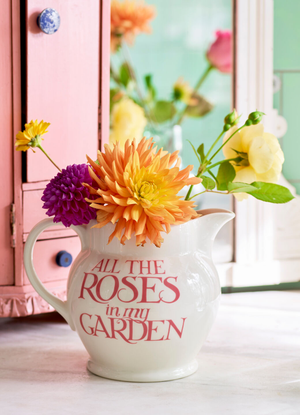 Seconds Pink Toast Roses For Love & Friendship 3 Pint Jug