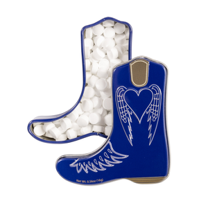 Blue  Cowboy Boot-Shaped Mint  Tin