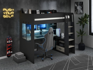 Recoil Kyrk Storage Gaming High Sleeper Black