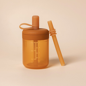 Classic / Clay Silicone Training Cup with Straw