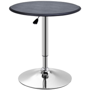 HOMCOM Mesa de Bar con Altura Ajustable Giratoria 360° con Base Redonda Mesa Alta Moderna para Cocina Ø63x67-93 cm Negro