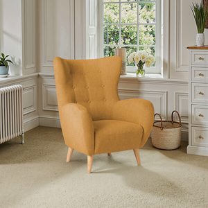 Alexander Accent Chair in Linen Mustard Fabric