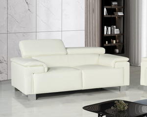 Genuine Leather White 2 Seater Sofa LIVORNO