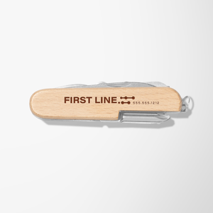 Engraved Enroute 11-Function Wooden Pocket Knife