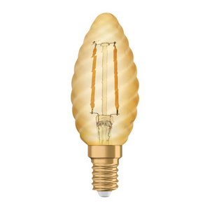 LED Vintage Filament Twisted Candle 1.5W (12W eqv.) E14 2400K Gold