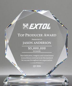 Clear Crystal Octagon Award