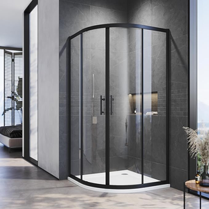 ELEGANT 900 x 900mm Quadrant Shower Enclosure Black Framed Shower Enclosure