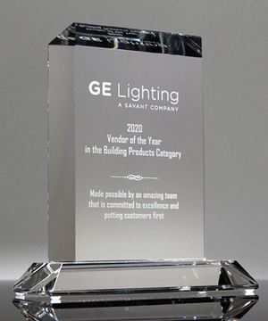 Vertical Rectangle Crystal Award Plaque