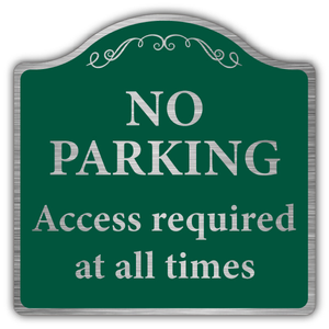 No Parking Access Required At All Times 250 x 250 mm - 3mm Brushed Aluminium Com