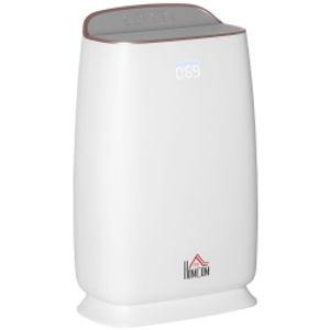 HOMCOM Air Purifiers with 3-Stage Carbon HEPA Filtration System, for Bedroom, Air Monitor, Timer, Air Cleaner with 4 Speeds, Quiet Operation, Remove Smoke Dust Pollen Odours