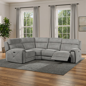 Leo Right Hand Corner Recliner Sofa in Maldives Dark Grey Fabric
