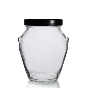 314ml Orcio Glass Jar & Twist-Off Lid - Gold (Button)