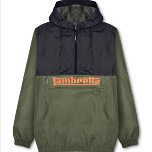 Lambretta Mens Over The Head Scooter Windbreaker Jacket - 3XL / Khaki/Black