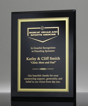 Tuxedo Glass Plaque - Gold Engraving