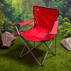 FOLDING ARMCHAIR With Cupholder - Red