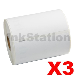3 x Dymo SD0904980 Compatible White Label Roll 104mm x 159mm - 220 labels per roll (With Chip) for LabelWriter 5XL