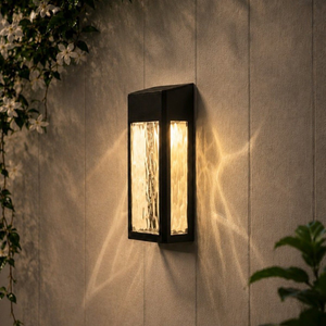 Auraglow Solar Colour-Changing Glass Wall Light - LUDLOW - Pack of 2