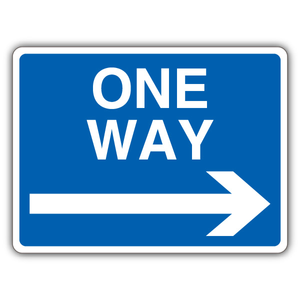 One Way - Arrow Right 400 x 300 mm - RA1 Reflective 3mm Alumin