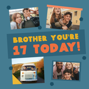 Moonpig Ukiyo Brother You're 17 Today Photo Upload Birthday Card