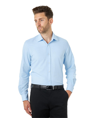 CLASSIC BLUE SINGLE CUFF TAILORED FIT SHIRT