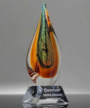 Elation Flame Art Glass Award
