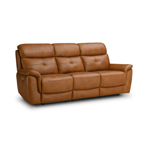 Iver 3 Seater Electric Recliner Sofa in Virgo Cognac Leather