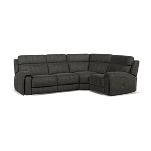 Leo Left Hand Corner Recliner Sofa in Billy Joe Grey Fabric