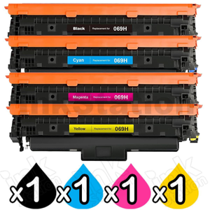 4 Pack Canon CART-069H High Yield Compatible Toner Cartridges Combo [1BK,1C,1M,1Y]