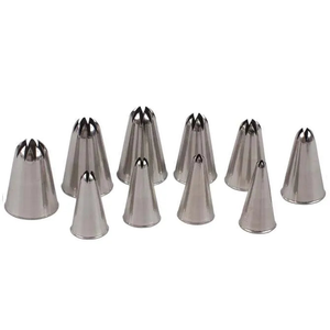 Set Of 10 Closed Star Pastry Tips