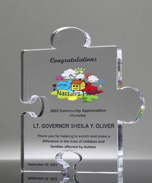 Acrylic Puzzle Piece Full Color Paperweight - Unity Series