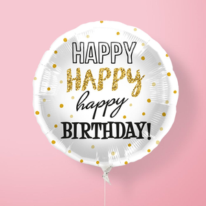 Moonpig Happy Birthday White & Gold Balloon