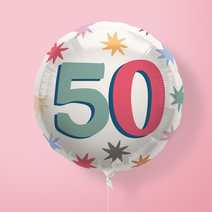 Moonpig 50th Birthday Starburst Milestone Balloon