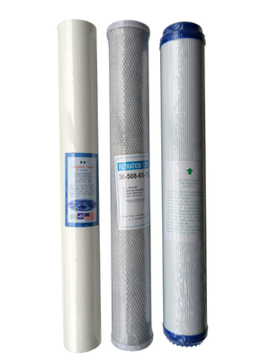 HMA 20" Filter Cartridge Set for Heavy Metal Reduction including KDF/GAC Filter