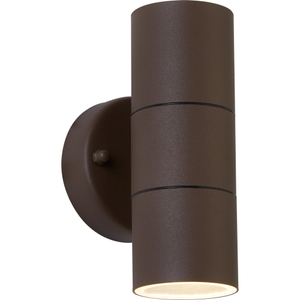 5008-2RUS-LED Metro Outdoor Wall Light Rustic Brown Metal Glass