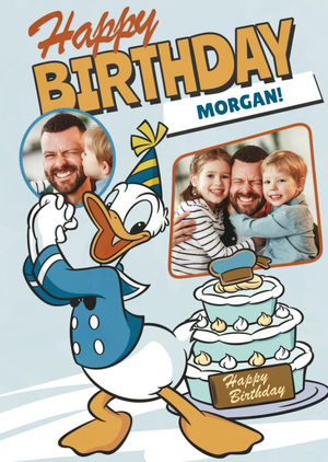 Disney Donald Duck Photo Upload Birthday Card