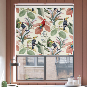 Parakeet, Pink Lotus - Roller Blind
