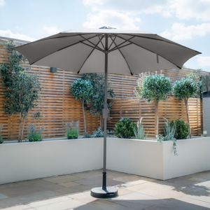 Maze - Capri 3m Round Tilting Parasol with Crank Handle - Charcoal Grey