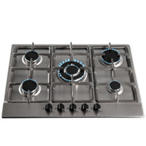 SIA SSG701SS 70cm Stainless Steel 5 Burner Gas Hob With Cast Iron Pan Stands