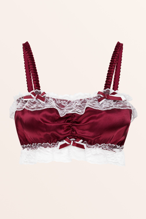 Sissy Satin Fitted Bralette - Wine Red