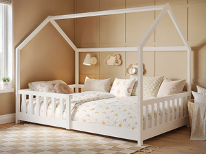 Flair Explorer Small Double Play House Floor Bed White Wooden