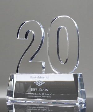 Crystal 20 Years of Service Award