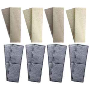 8 x Fluval U3 Compatible Plain Foam and 8 x Compatible Polycarbon Filter Cartridges