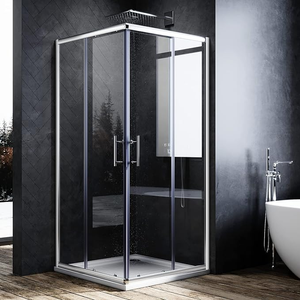 ELEGANT Customize Sliding Doors Corner Entry Shower Enclosure 6mm Tempered Safety Glass Screen Cubicles