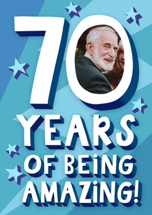 70 Years Of Being Amazing Photo Upload Birthday Card