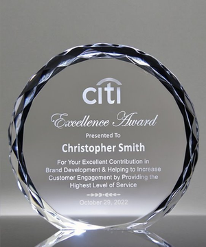 Crystal Round Gem Award