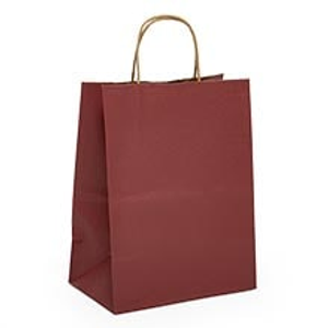 Burgundy Tint Kraft Shopping Bag-Pkg Colored - 8 X 5 X 10-1/4 - Gusset - 5'' - Quantity: 25 - Twist Handle Bags by Paper Mart