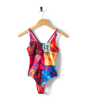 Palm Block Kids Recycled UPF Swimsuit in Multi