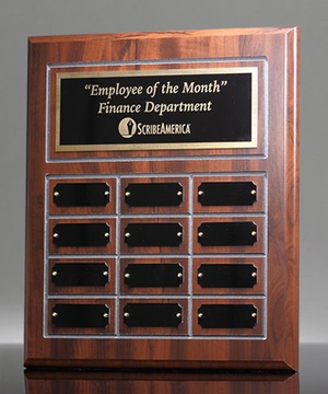 Classic Cherry Finish Employee Perpetual Plaque