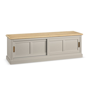 Henley Natural Oak and Stone Painted Hardwood Large TV Unit